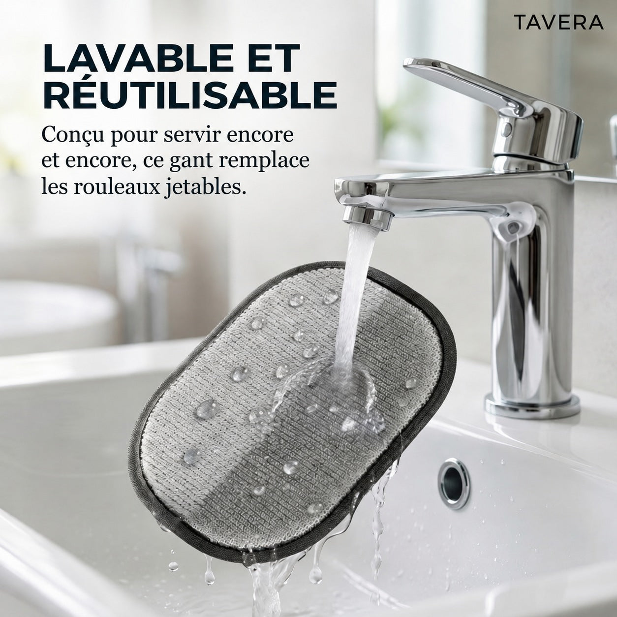 Un gant lavable et réutilisable